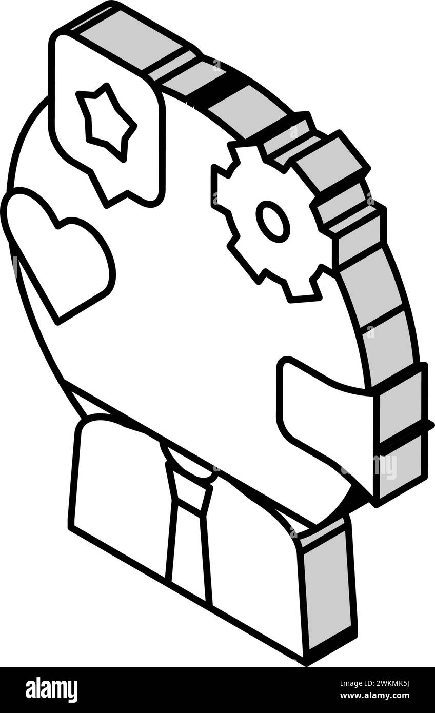 personality traits interview job isometric icon vector illustration