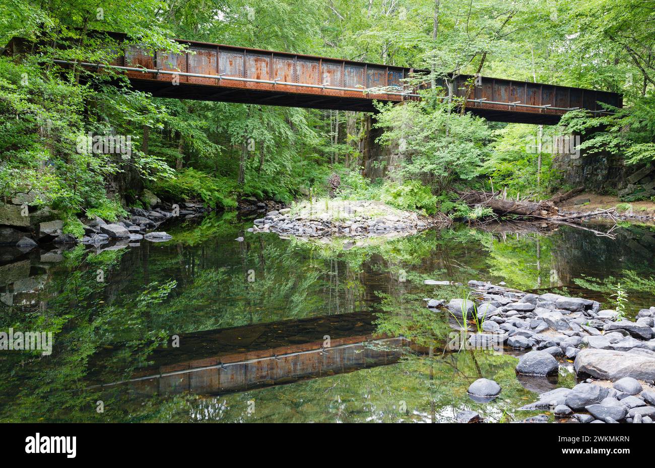 Old bridge along the Rockingham Recreational Rail Trail near the Folsom