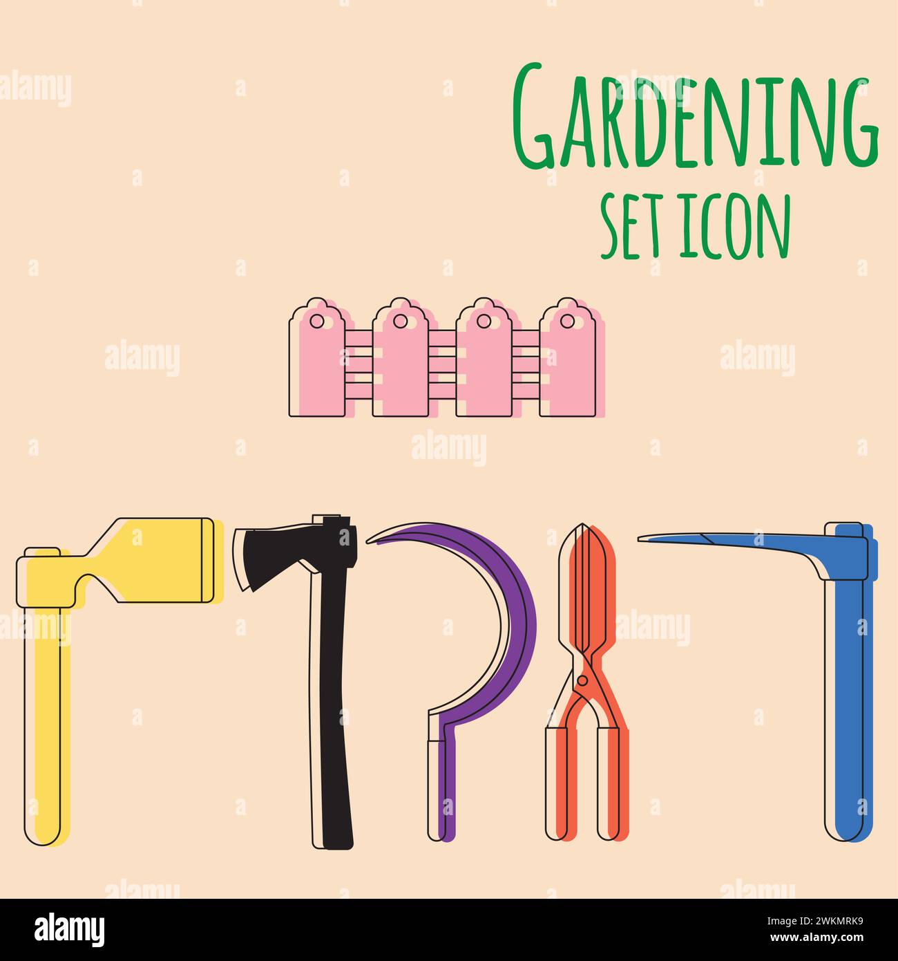 Set of gardening tool icons Vector illustration Stock Vector Image ...