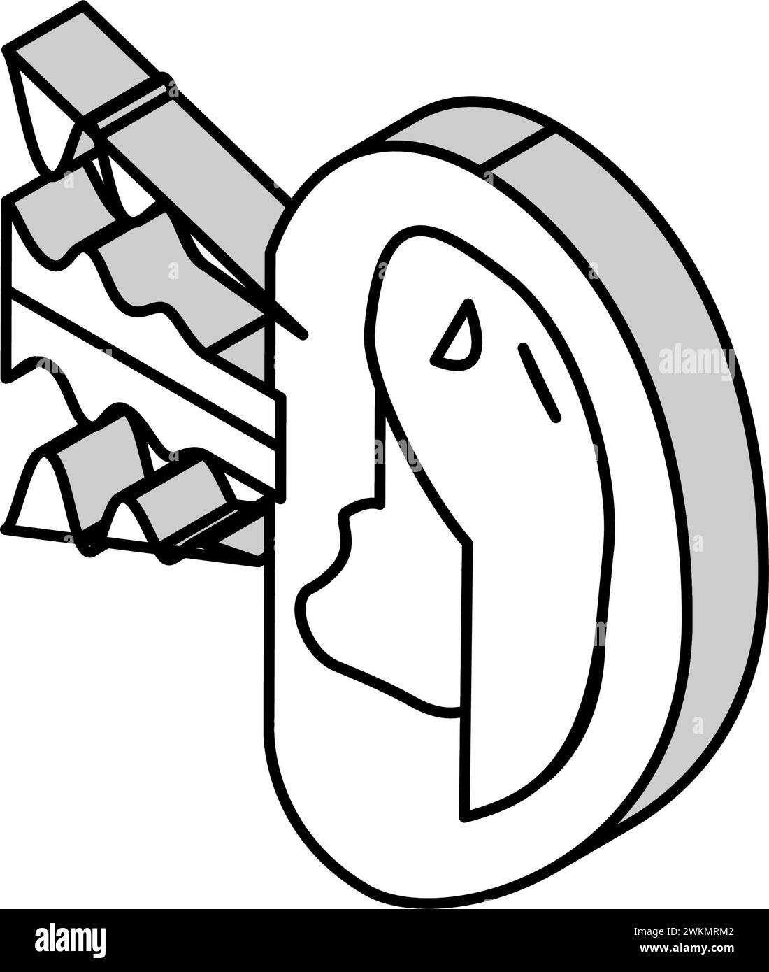 noise reduction audiologist doctor isometric icon vector illustration Stock Vector