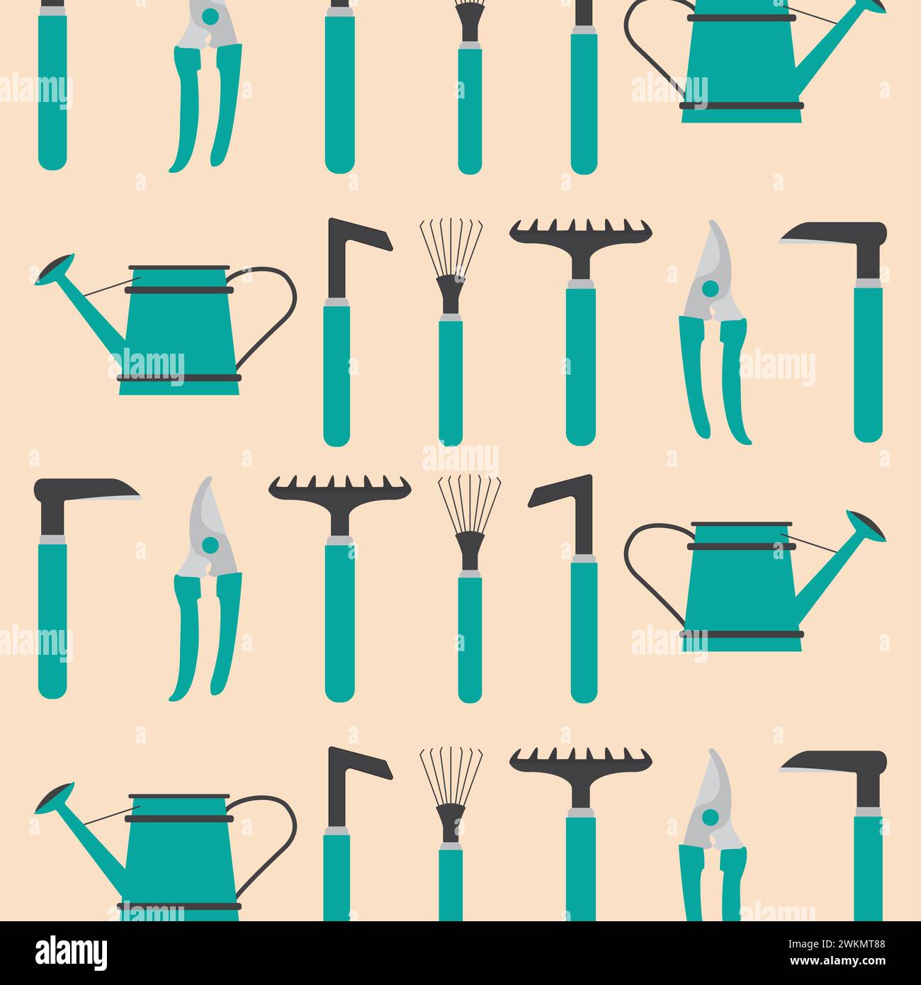 Gardening equipment tools icons Pattern background Vector illustration ...