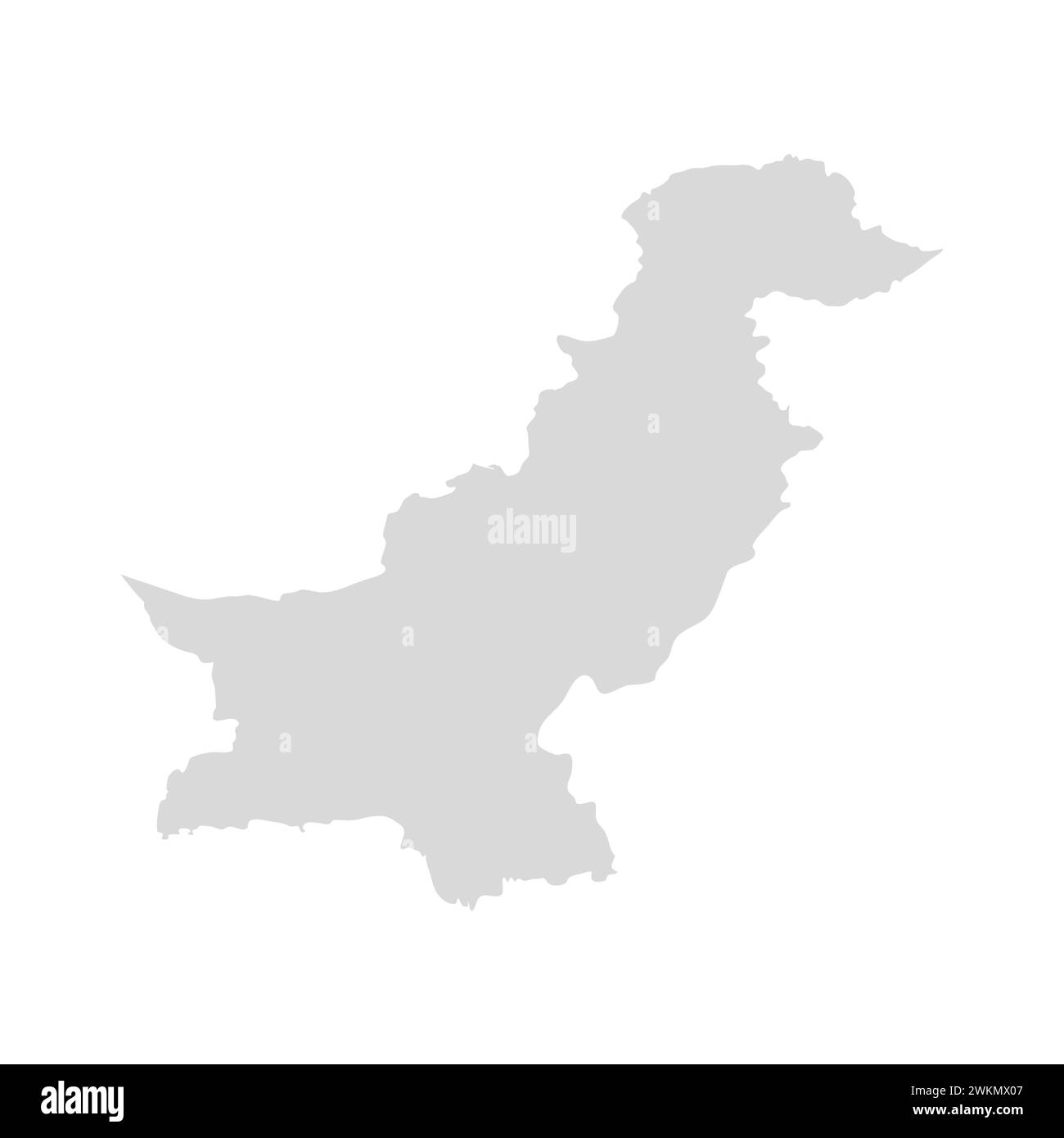 Pakistan vector map. Afghanistan kashmir east country map illustration Stock Vector