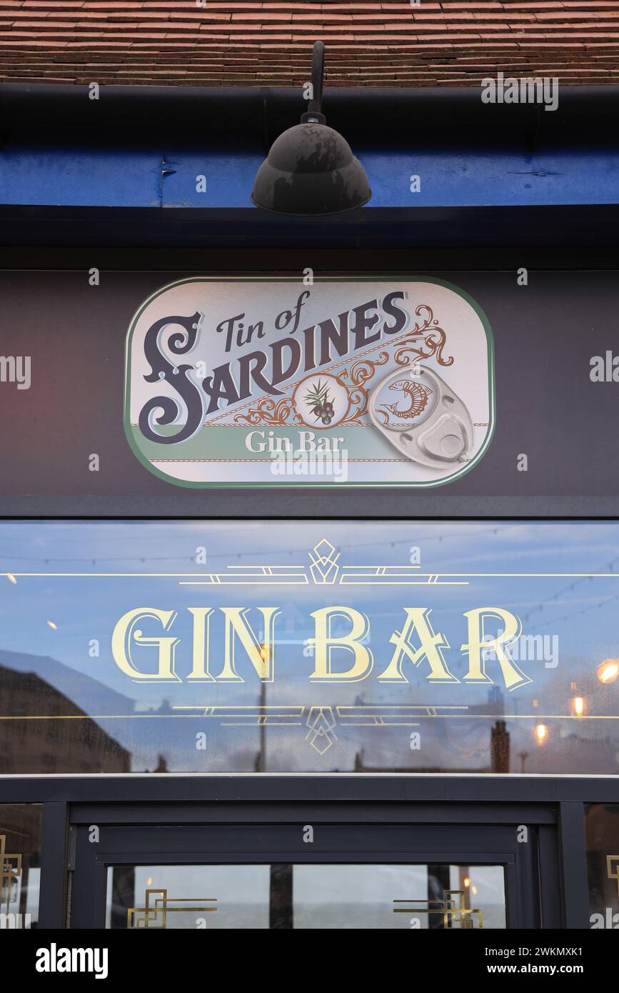 Sign for the Tin of Sardines Sunderland Roker Sea View Gin bar, full