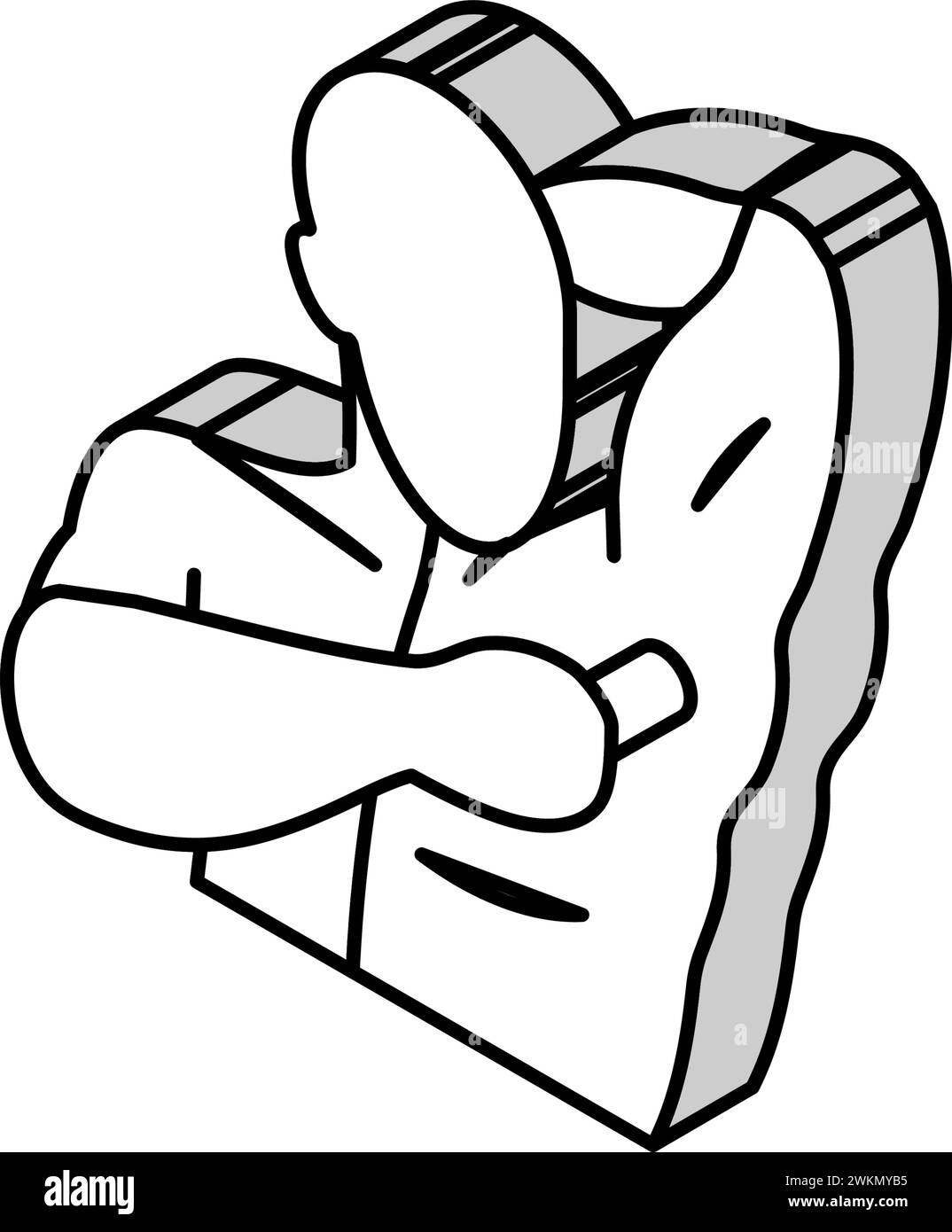 armpit hair removal male isometric icon vector illustration Stock