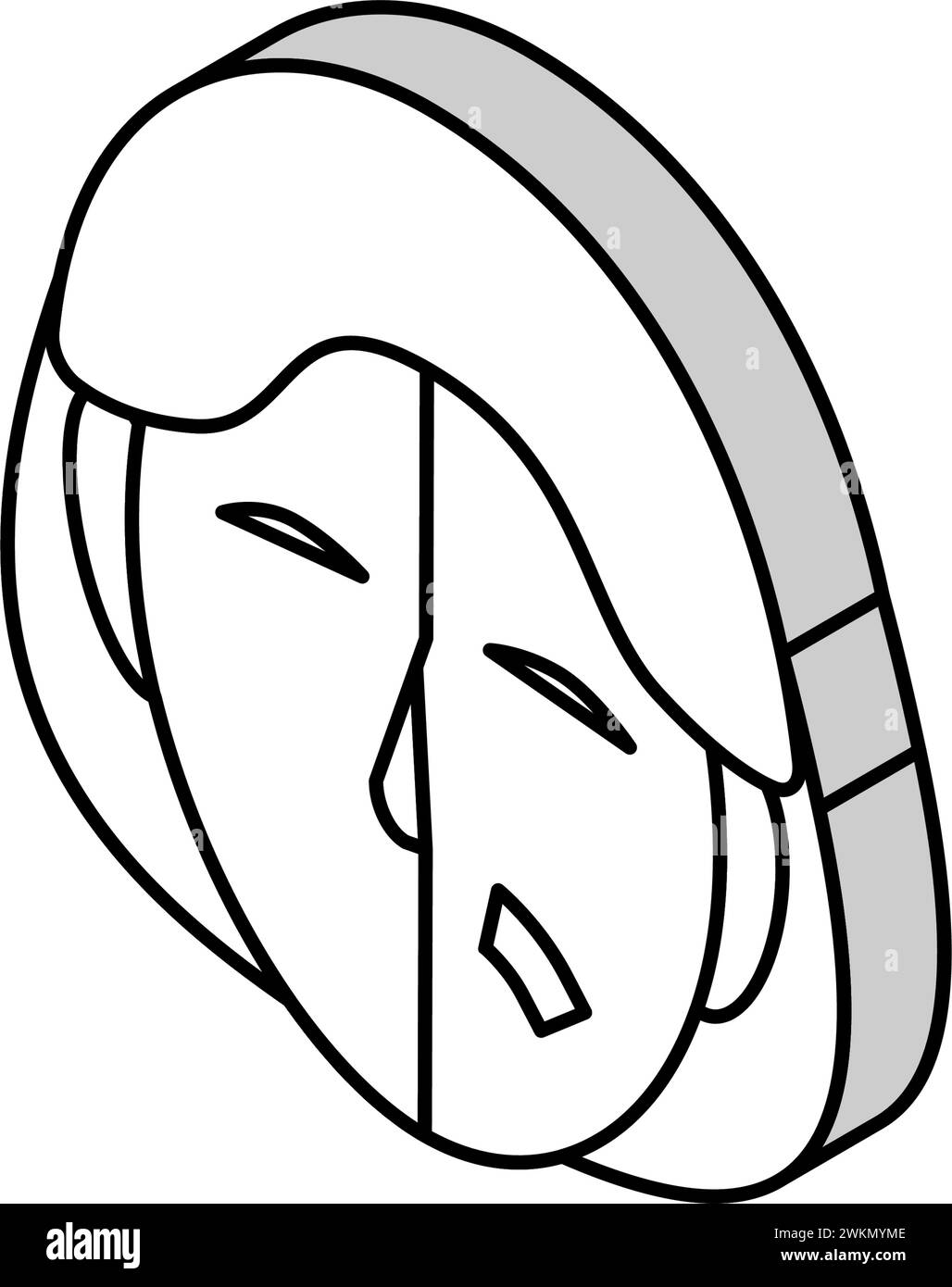 mustache hair removal female isometric icon vector illustration Stock