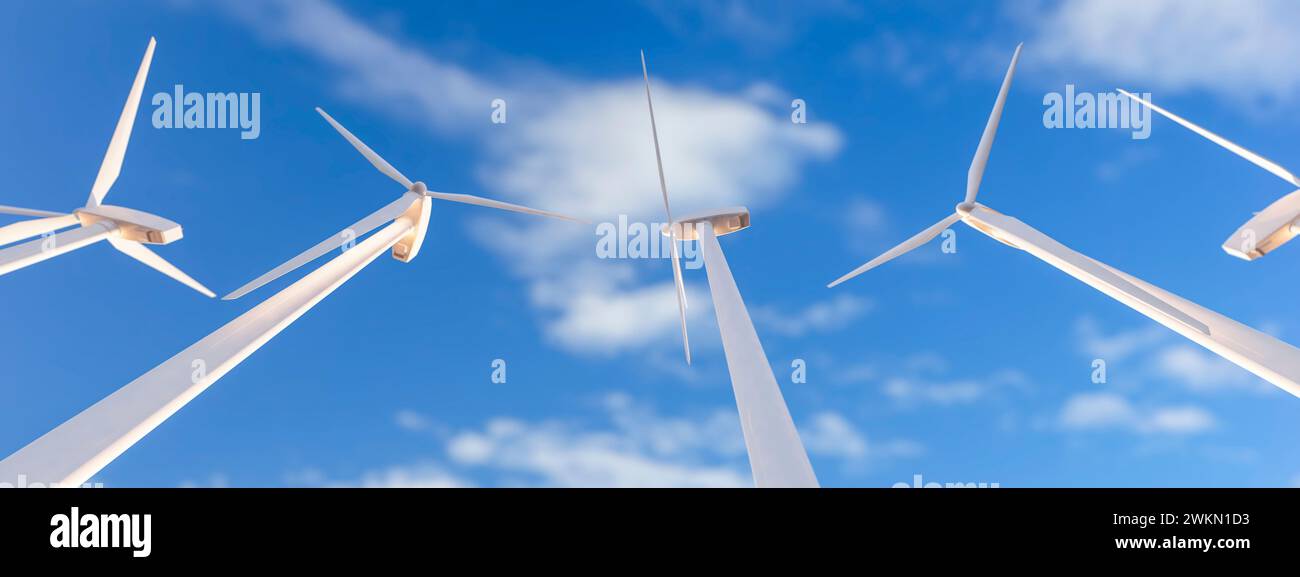 Wind Turbines Standing Tall Against a Clear Blue Sky Generating ...