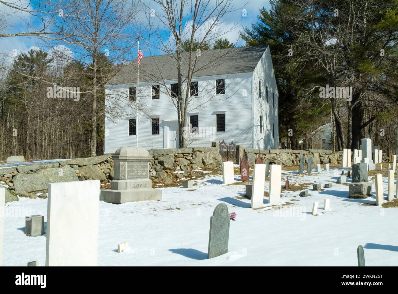 Hawke Meeting House in Danville, New Hampshire. Built in the early