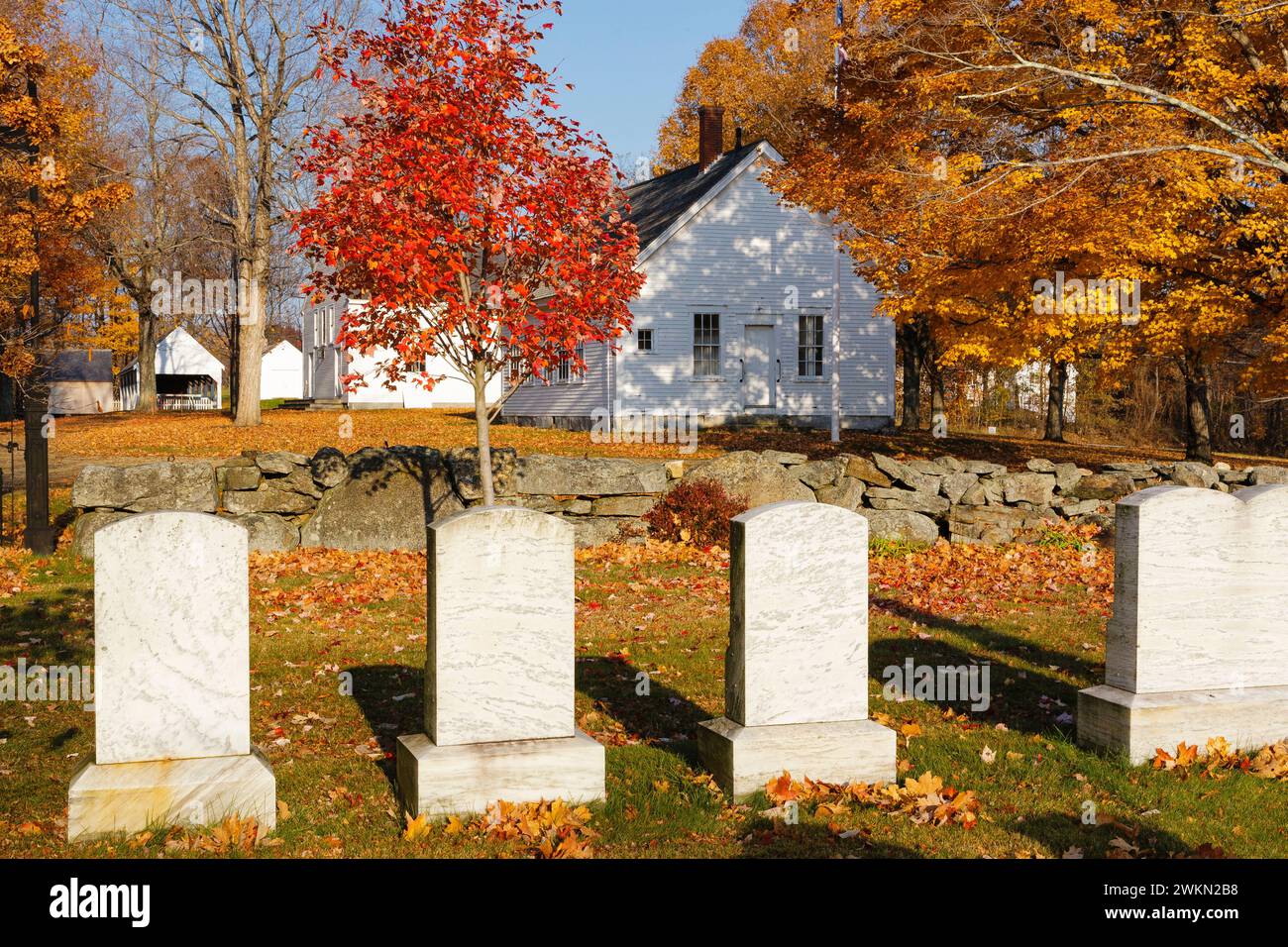 Smith Meetinghouse School in Gilmanton, New Hampshire during the autumn