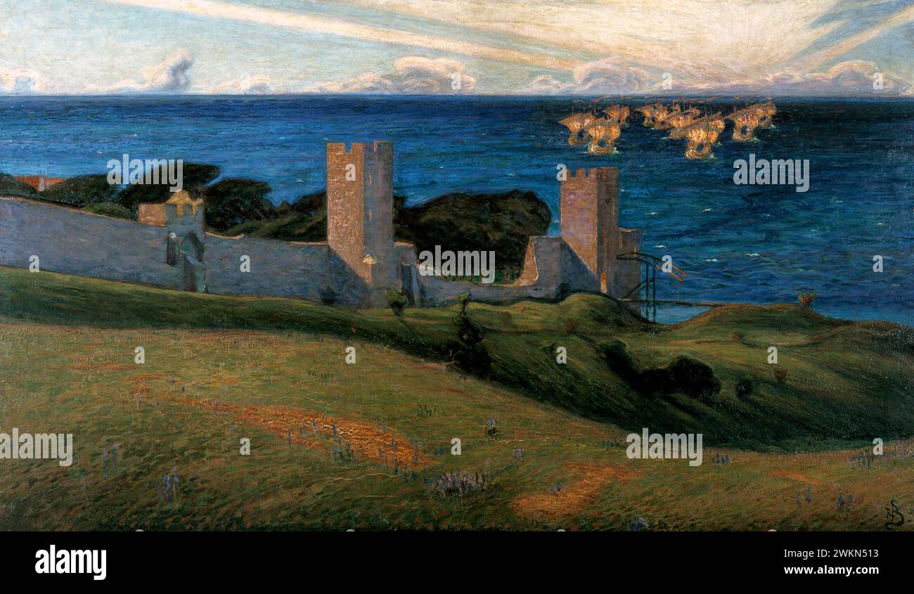 Scene from Visby - Richard Bergh, 1894 Stock Photo