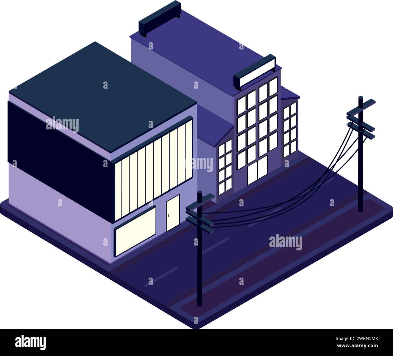 Colored isometric building icon Vector illustration Stock Vector Image ...