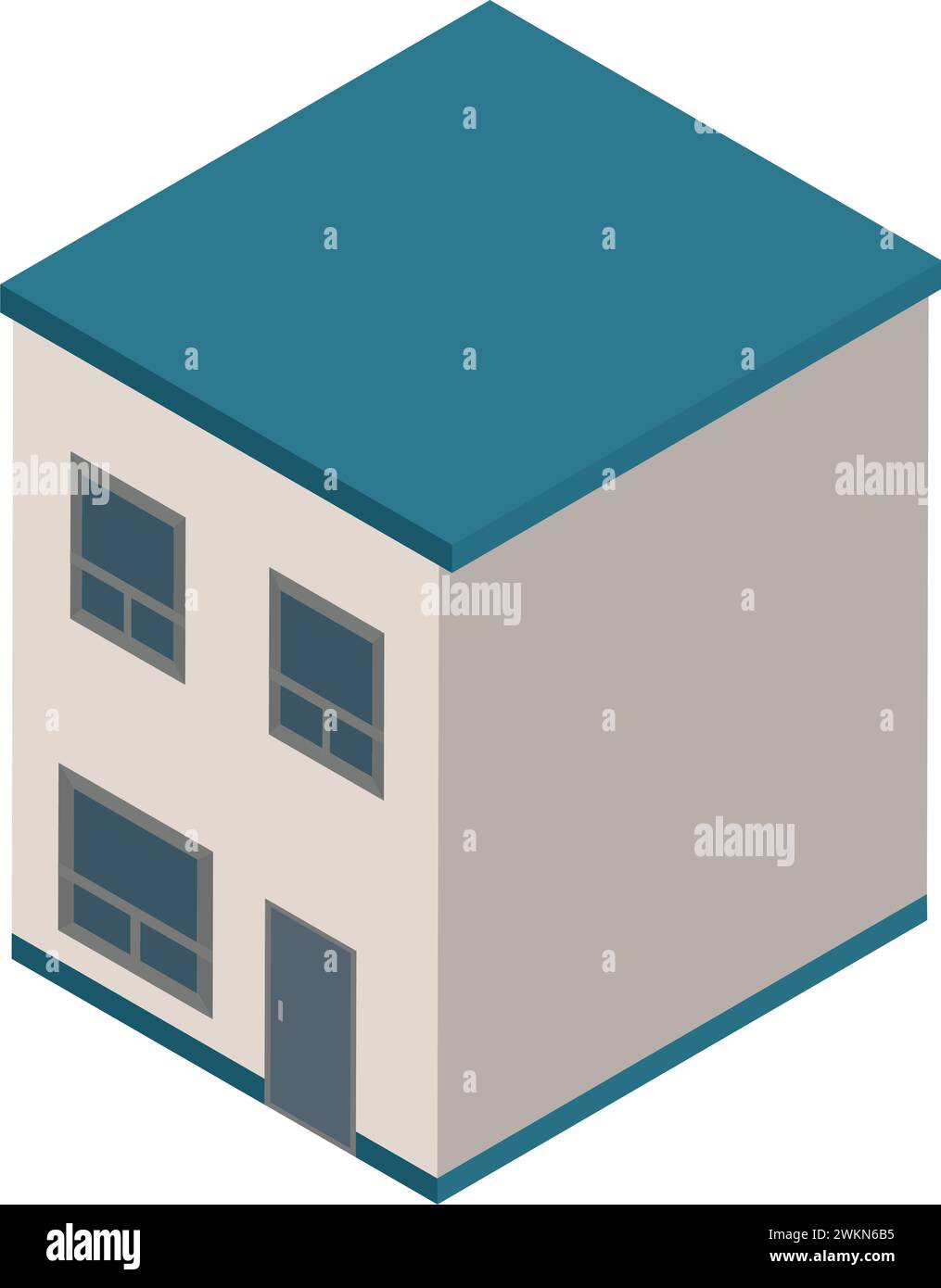 Colored isometric building icon Vector illustration Stock Vector Image ...