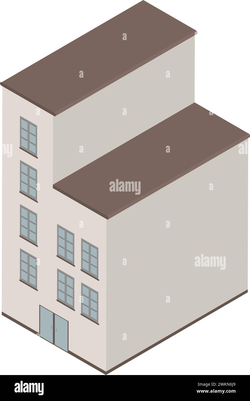 Colored isometric building icon Vector illustration Stock Vector Image ...