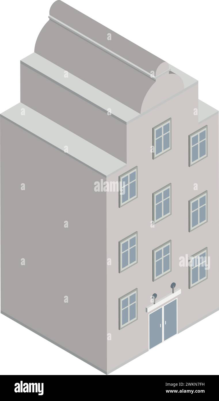 Colored isometric building icon Vector illustration Stock Vector Image ...
