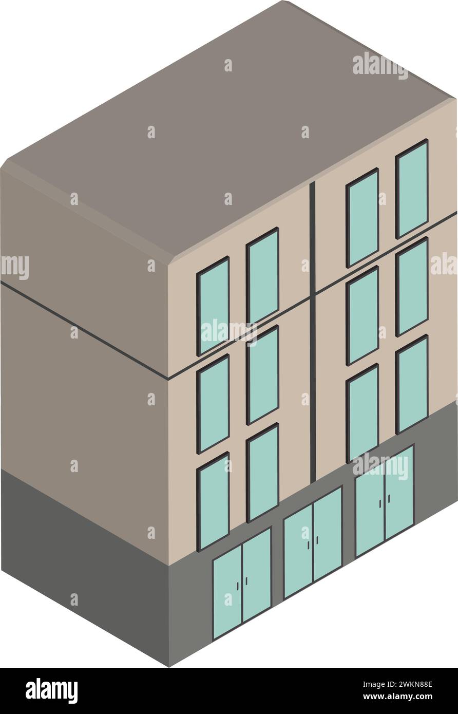 Colored isometric building icon Vector illustration Stock Vector Image ...