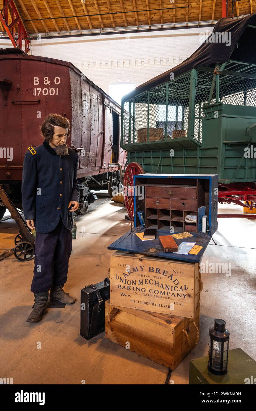 model of General Benjamin F Kelly 'Old Ben', Union Officer, commander of the Railroad Division during the Civil War, he helped to defend the B&O Railr Stock Photo