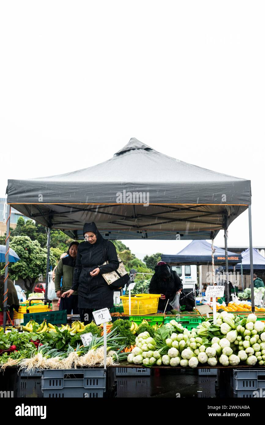 Fresh produce at the Harbourside Markets, Wellington, New Zealand Stock Photo