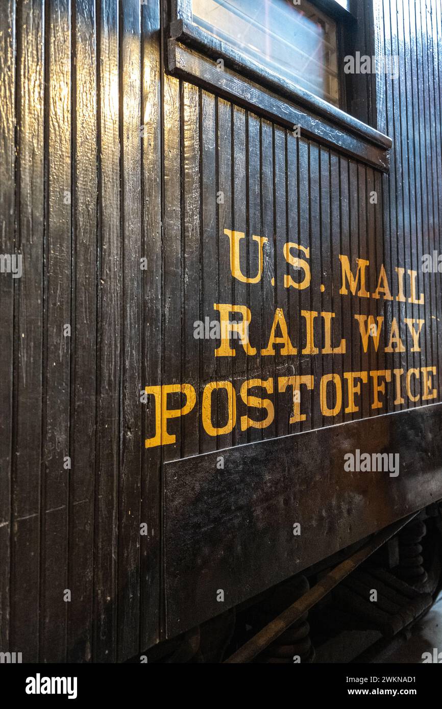 US Mail Railroad Car at the B&O Railroad Museum Stock Photo