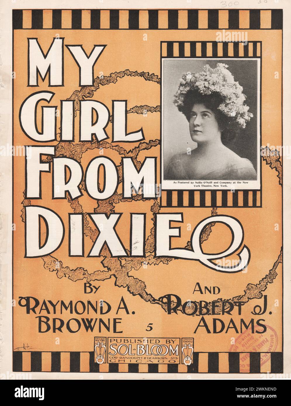 My Girl from Dixie, 1890 Sheet Music Stock Photo