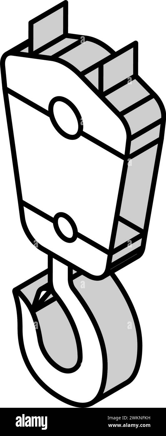 crane hook construction vehicle isometric icon vector illustration ...
