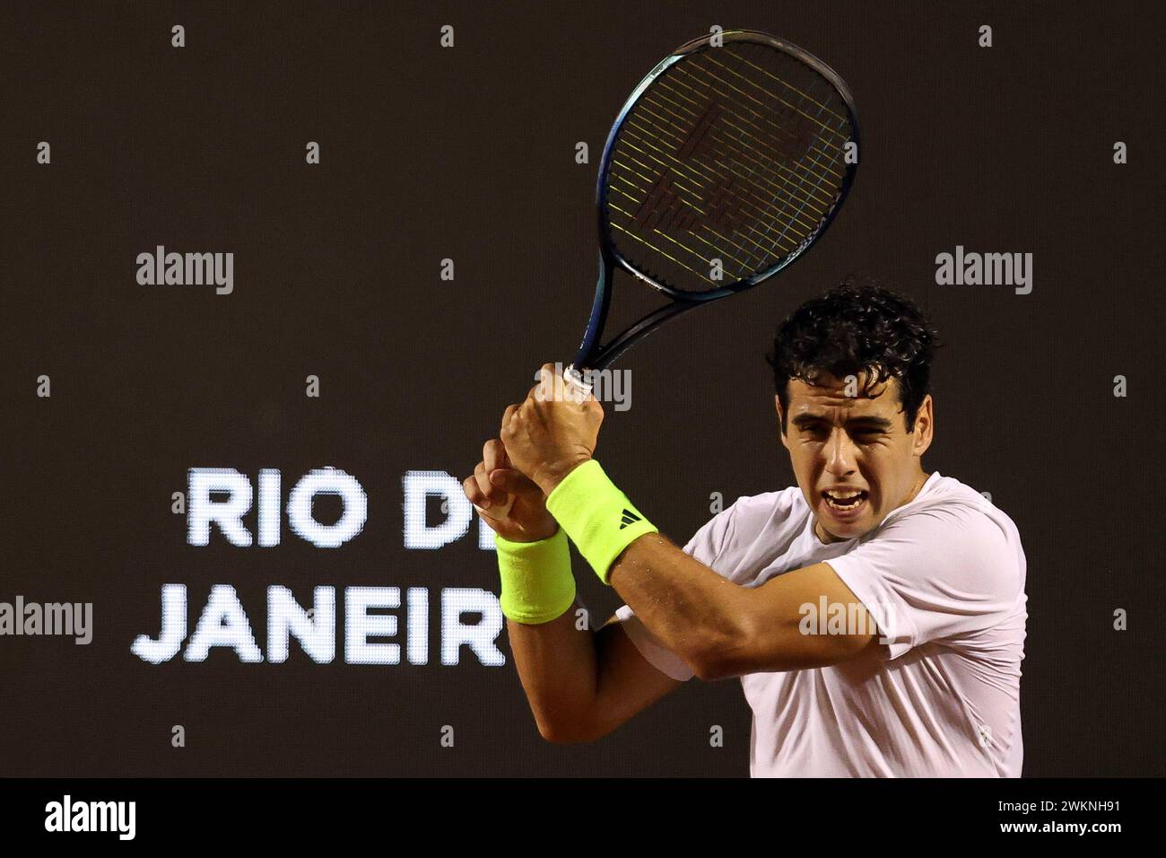 21st February 2024: Jockey Club, Brasileiro, Brazil: Rio Open Tennis tournament: Jaume Munar (ESP) against Thiago Seyboth Wild (BRA) Stock Photo