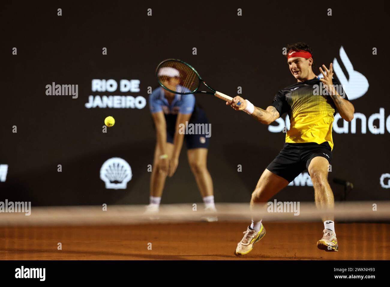 21st February 2024: Jockey Club, Brasileiro, Brazil: Rio Open Tennis tournament: Thiago Seyboth Wild (BRA) against Jaume Munar (ESP) Stock Photo