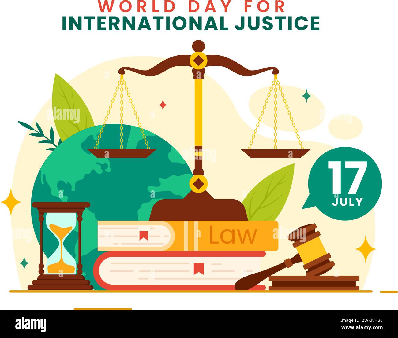 World Day of Social Justice Vector Illustration with Scales or Hammer ...