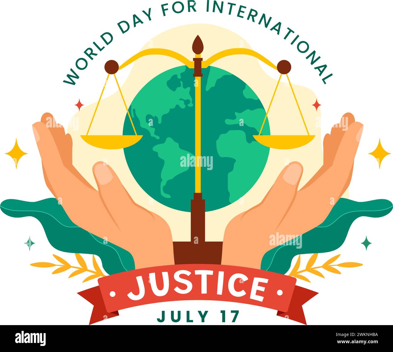 World Day of Social Justice Vector Illustration with Scales or Hammer for a Just Relationship and Injustice Protection in Flat Cartoon Background Stock Vector