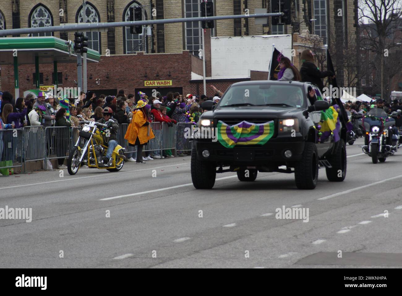 Bud Light Parade 2024 in St. Louis, Missouri, USA during the Mardi Gras