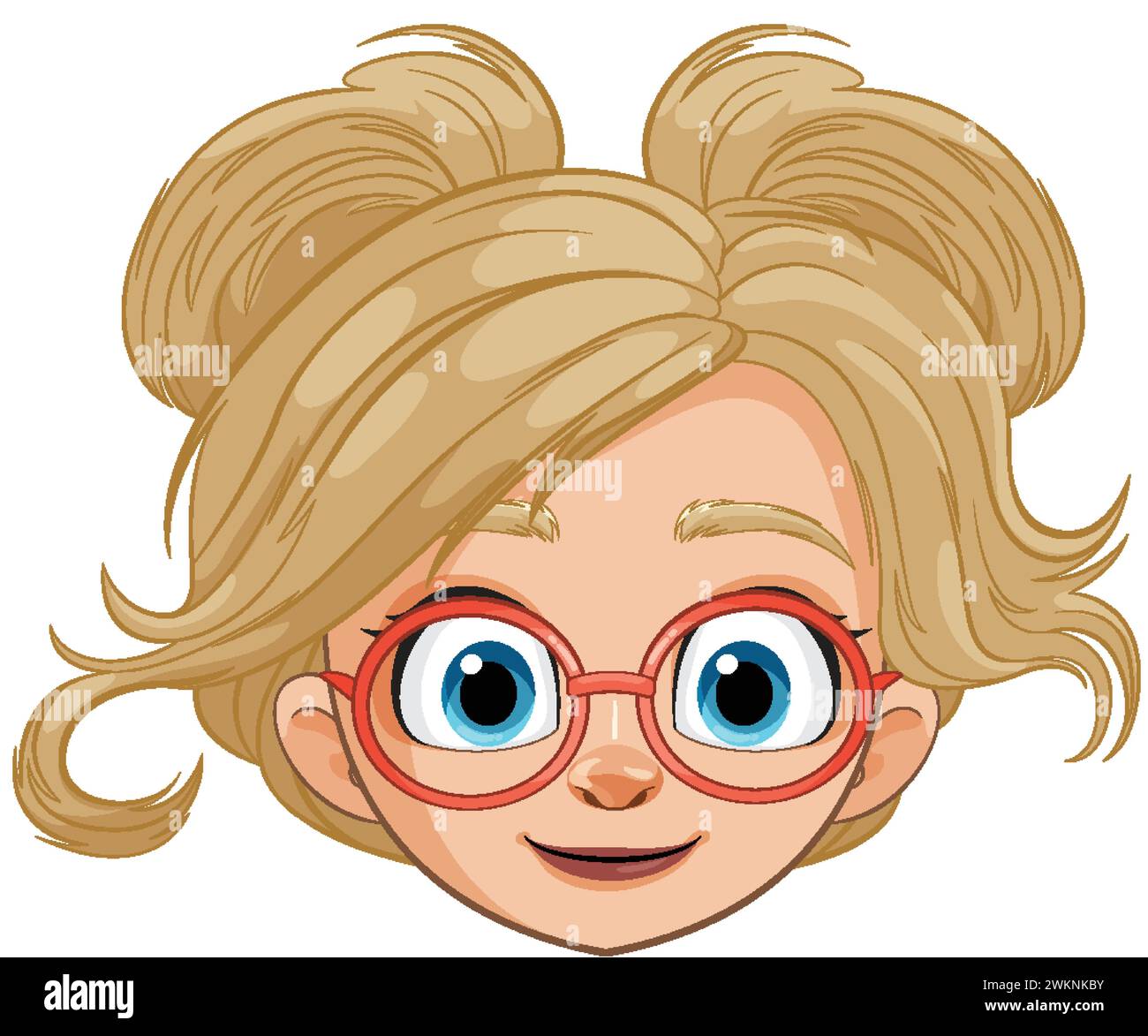 Vector of a smiling young girl with glasses Stock Vector Image & Art ...