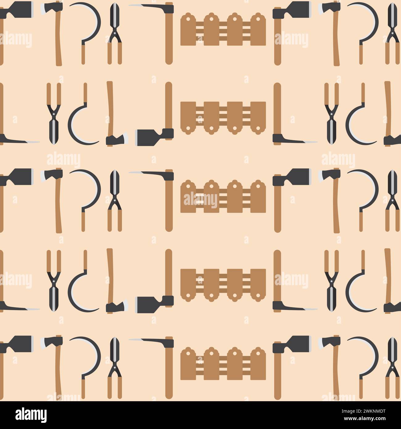 Gardening equipment tools icons Pattern background Vector Stock Vector ...