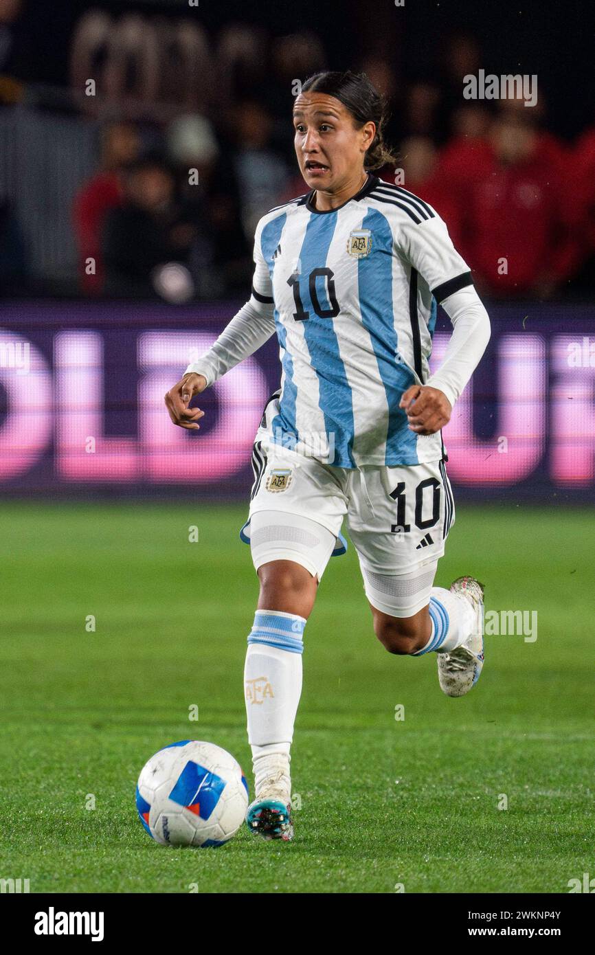 Argentina midfielder Dalila Ippólito (10) during the Concacaf W Gold Cup Group A match against Mexico, Tuesday, February 20, 2024, at the Dignity Heal Stock Photo