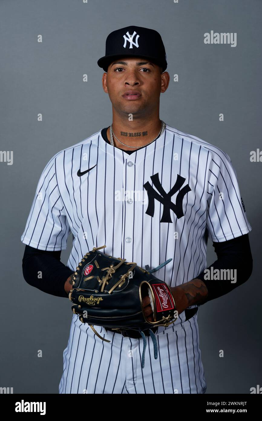 This is a 2025 photo of Luis Gil of the New York Yankees baseball team
