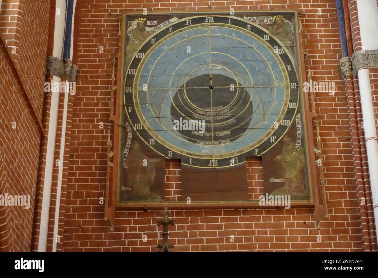 Astronomical clock face, Doberan Minster, former Cistercian monastery, Bad Doberan, Mecklenburg-Western Pomerania, Germany Stock Photo