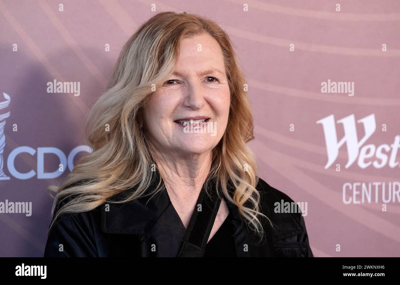 Jacqueline West, costume designer for the film "Killers of the Flower Moon," poses at the 26th Costume Designers Guild Awards at NeueHouse Hollywood, Wednesday, Feb. 21, 2024, in Los Angeles. (AP Photo/Chris Pizzello) Stock Photo