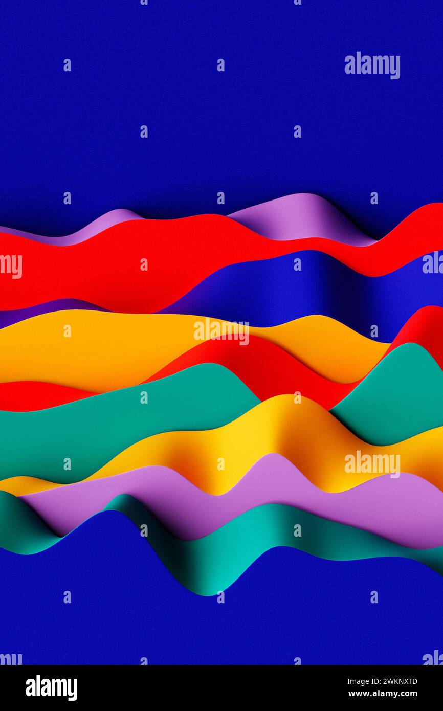 Abstract color waves 3d shapes hi-res stock photography and images - Alamy