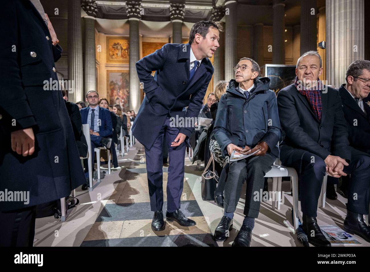 francois xavier bellamy and bruno retailleau during a state ceremony ...