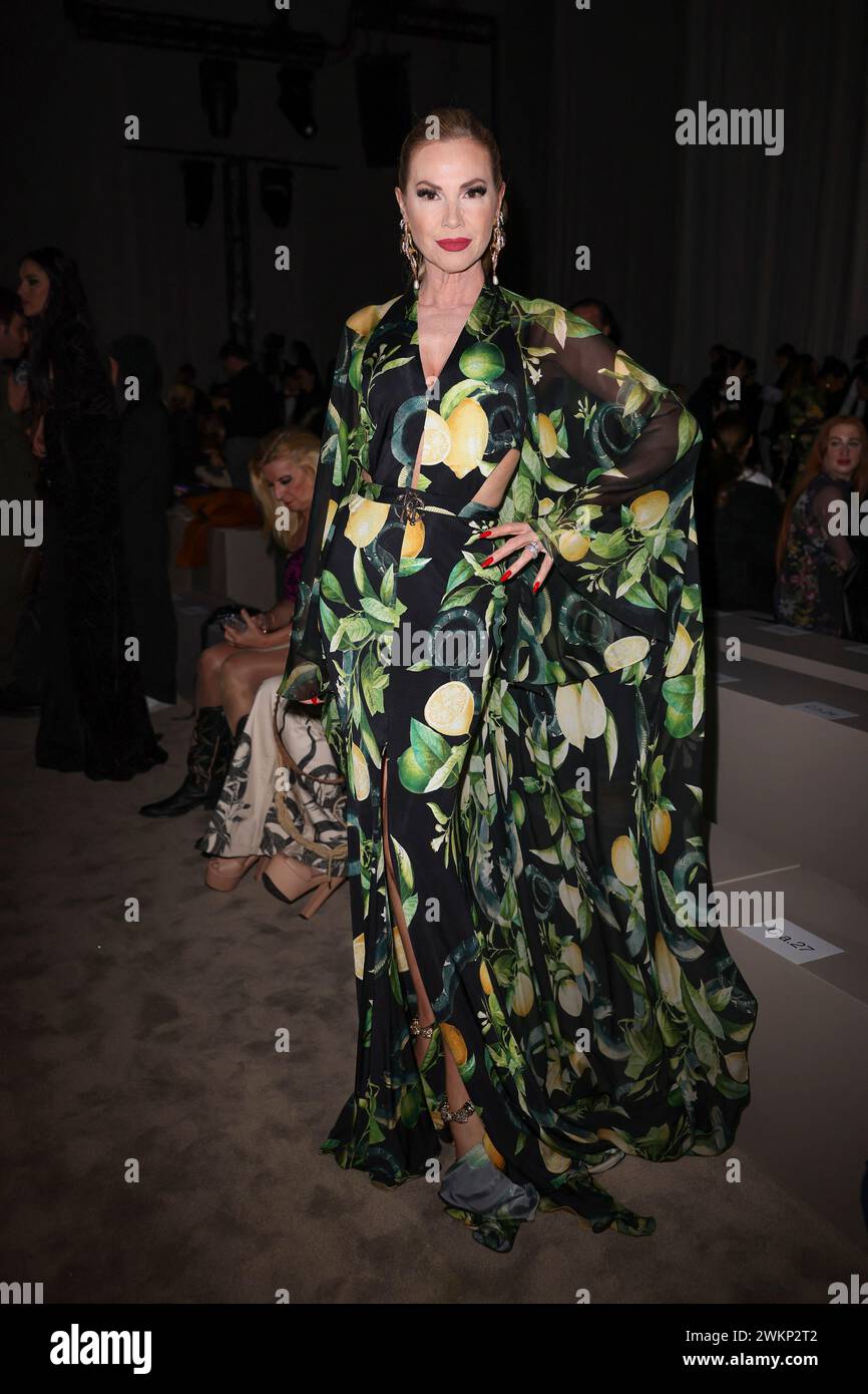 Milan, Italy. 21st Feb, 2024. Federica Panicucci arrives to Roberto Cavalli fashion show during Milan Fashion Week women's collection fall winter 2024-2025. Milan, Italy on February 21, 2024. Photo by Marco Piovanotto/ABACAPRESS.COM Credit: Abaca Press/Alamy Live News Stock Photo