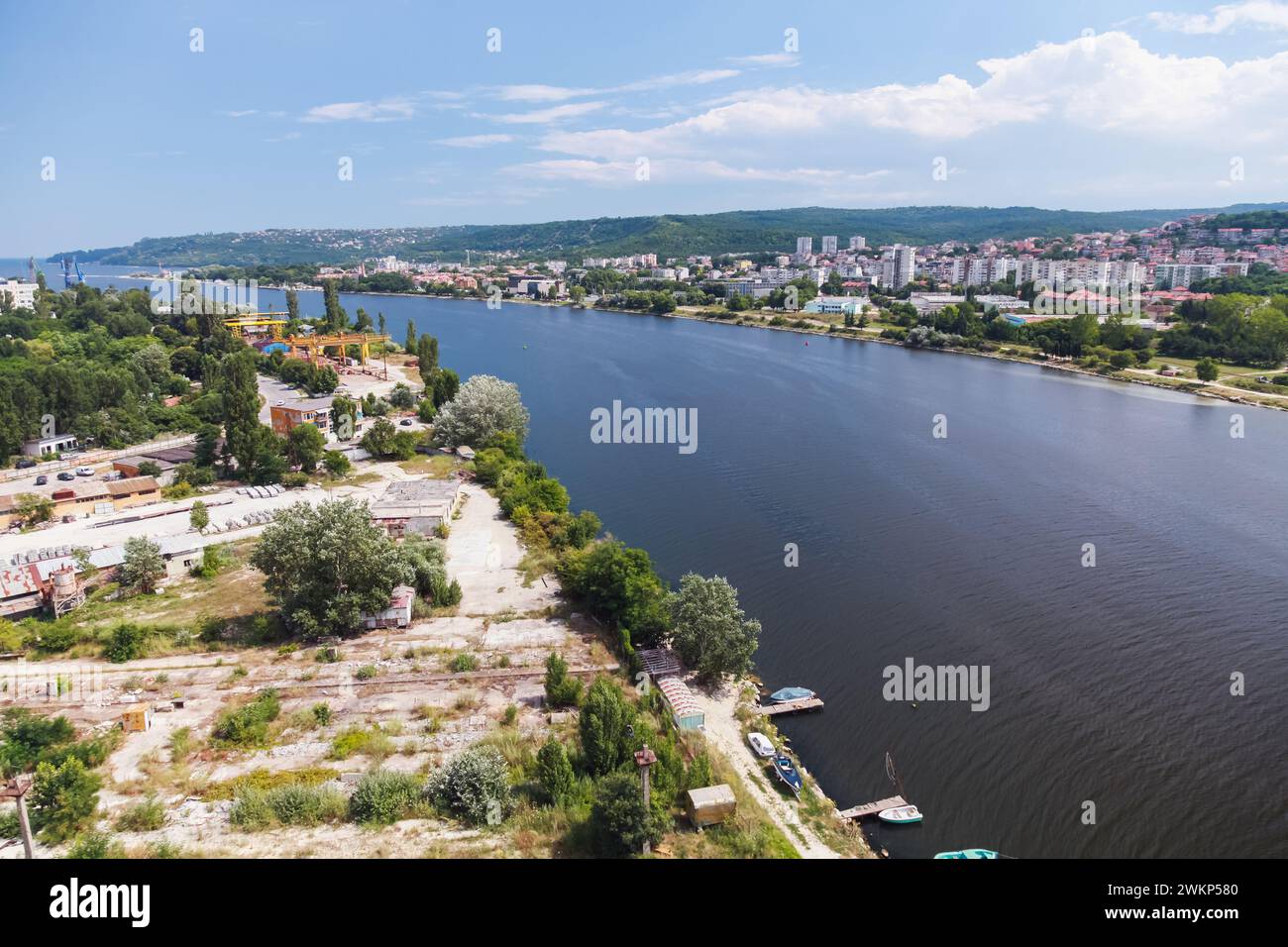 Asparuhovo canal, bird eye view on a summer day. Varna, Bulgaria Stock Photo