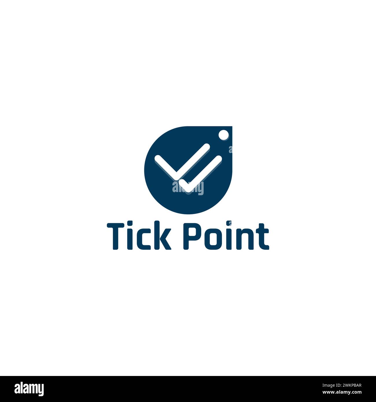 Mobile application logo in the form of points and ticks. Stock Vector