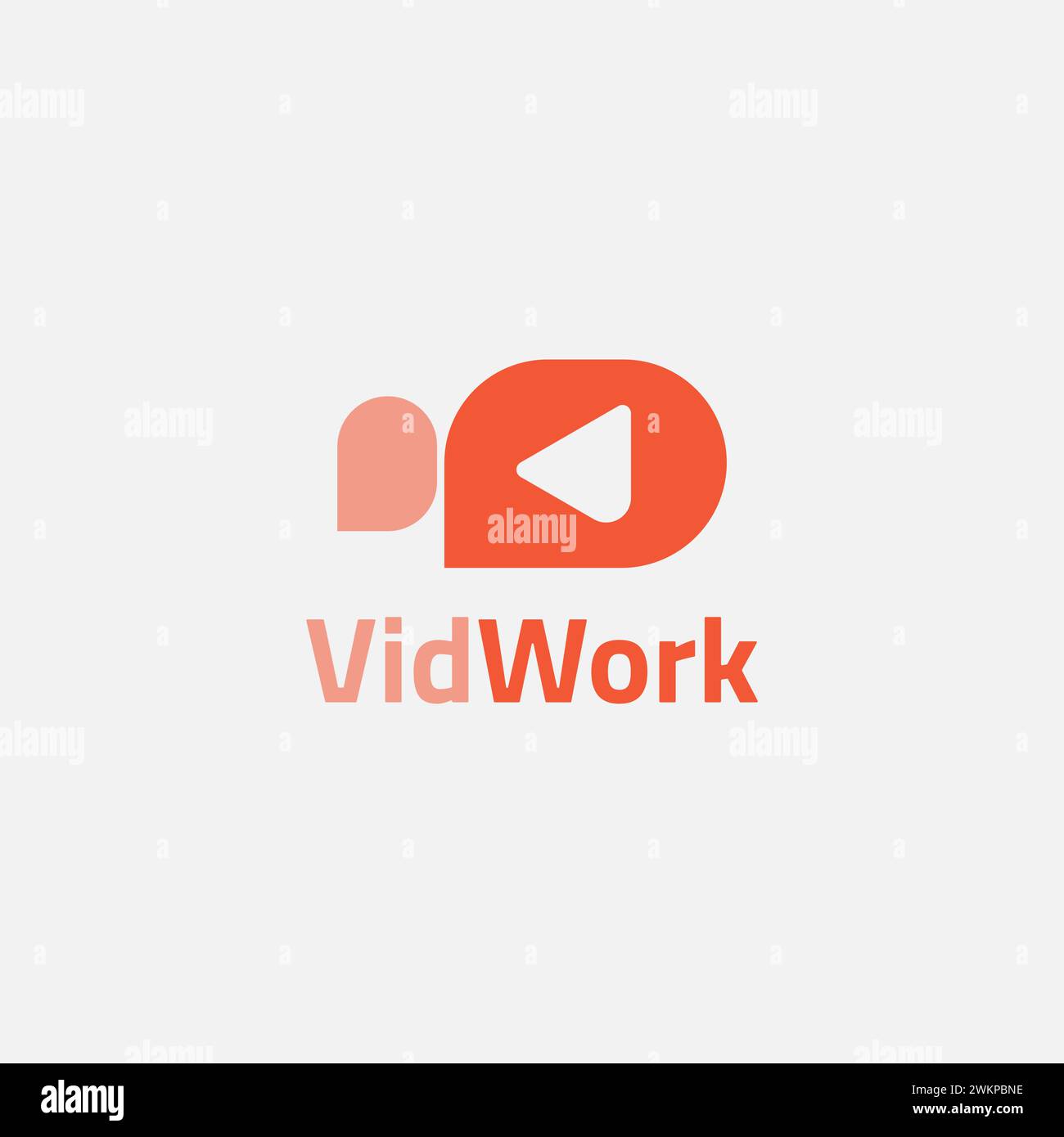 Video conference app logo in faded red and red. Stock Vector
