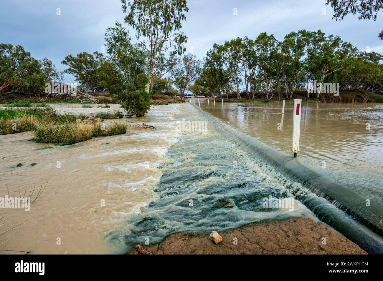 Cooper Creek crossing in the Australian Outback, Innamincka, Queensland, QLD, Australia Stock Photo