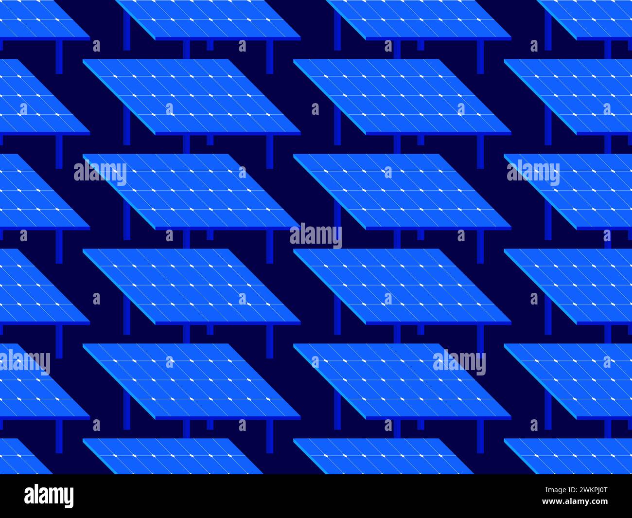 Solar panel seamless pattern. Field of solar panels. Renewable energy, production of environmentally friendly electricity. Design of advertising produ Stock Vector