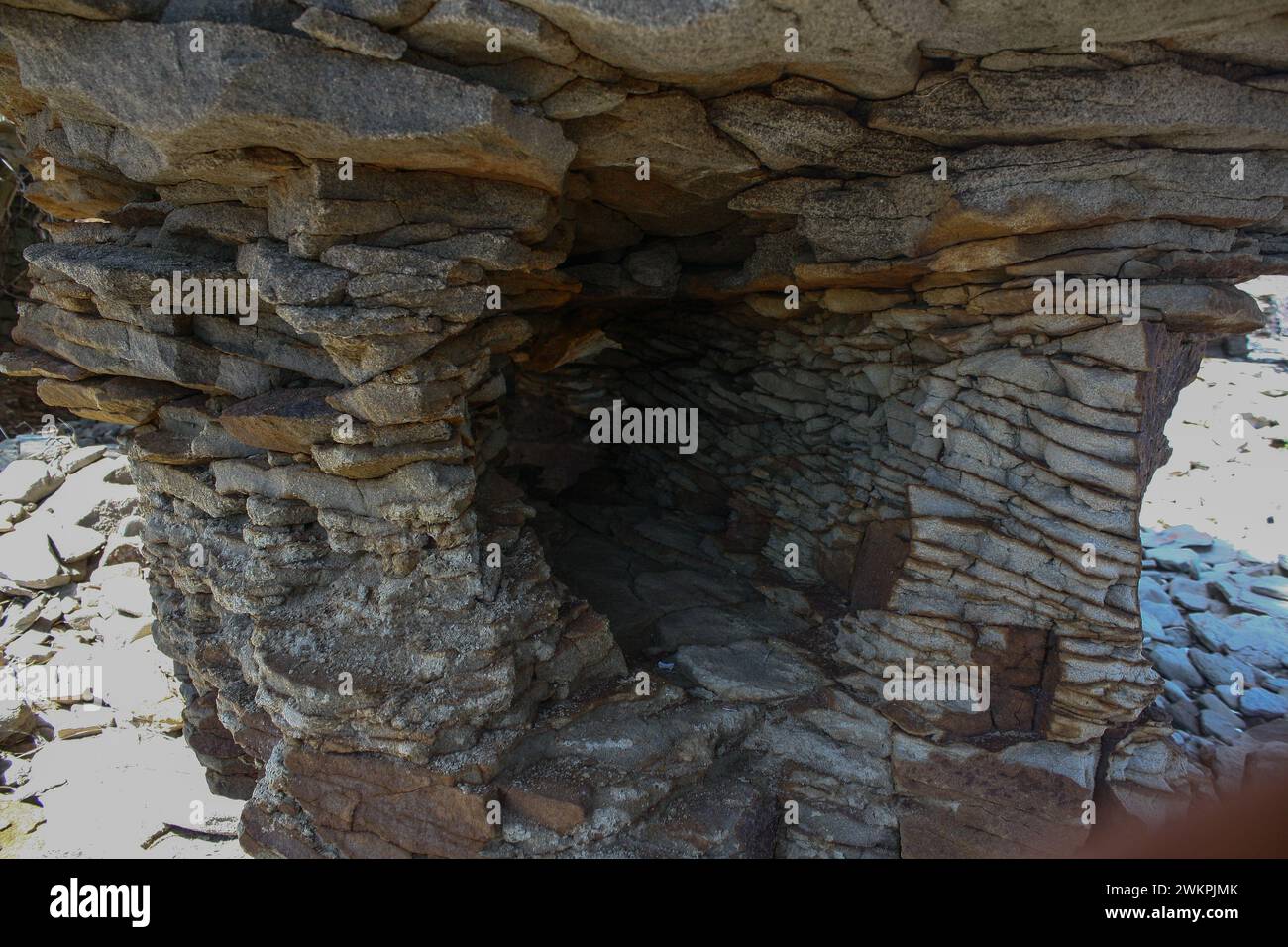 The rocky shore of Shediac Island, New Brunswick, Canada Stock Photo