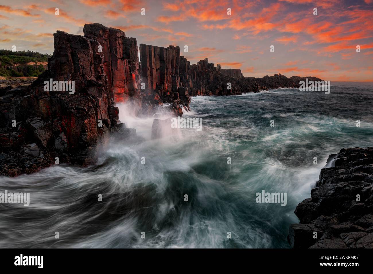 Outstanding geological rock formation of Bombe Quarry in Kiama, south of Sydney. Stock Photo