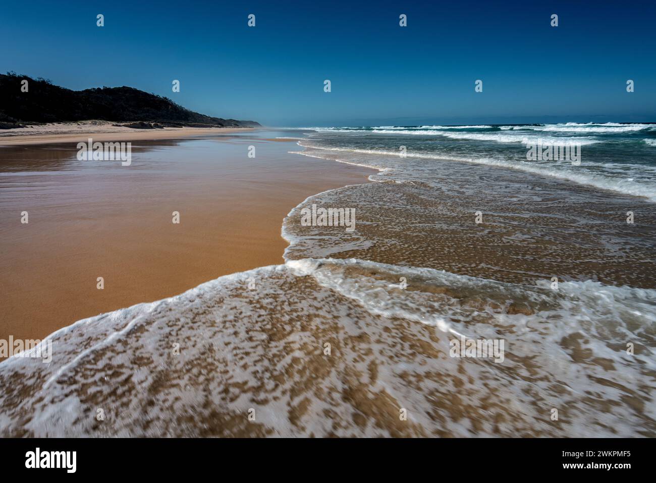 Seventy Five Mile Beach on world heritage listed Fraser Island. Stock Photo