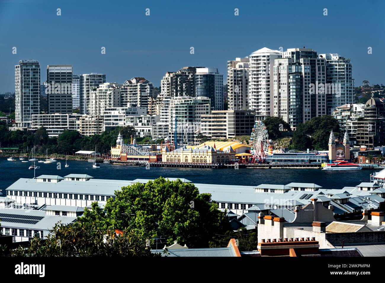 View on Sydney's Milsons Point with Luna Park. Stock Photo