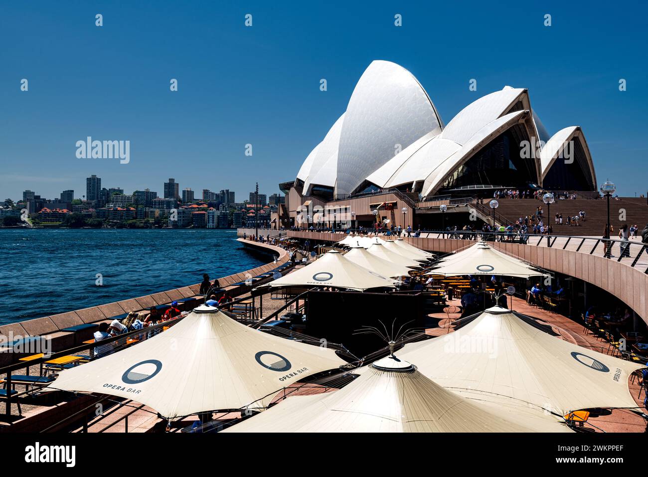 Famous Opera House and Bar in Sydney Harbour. Stock Photo