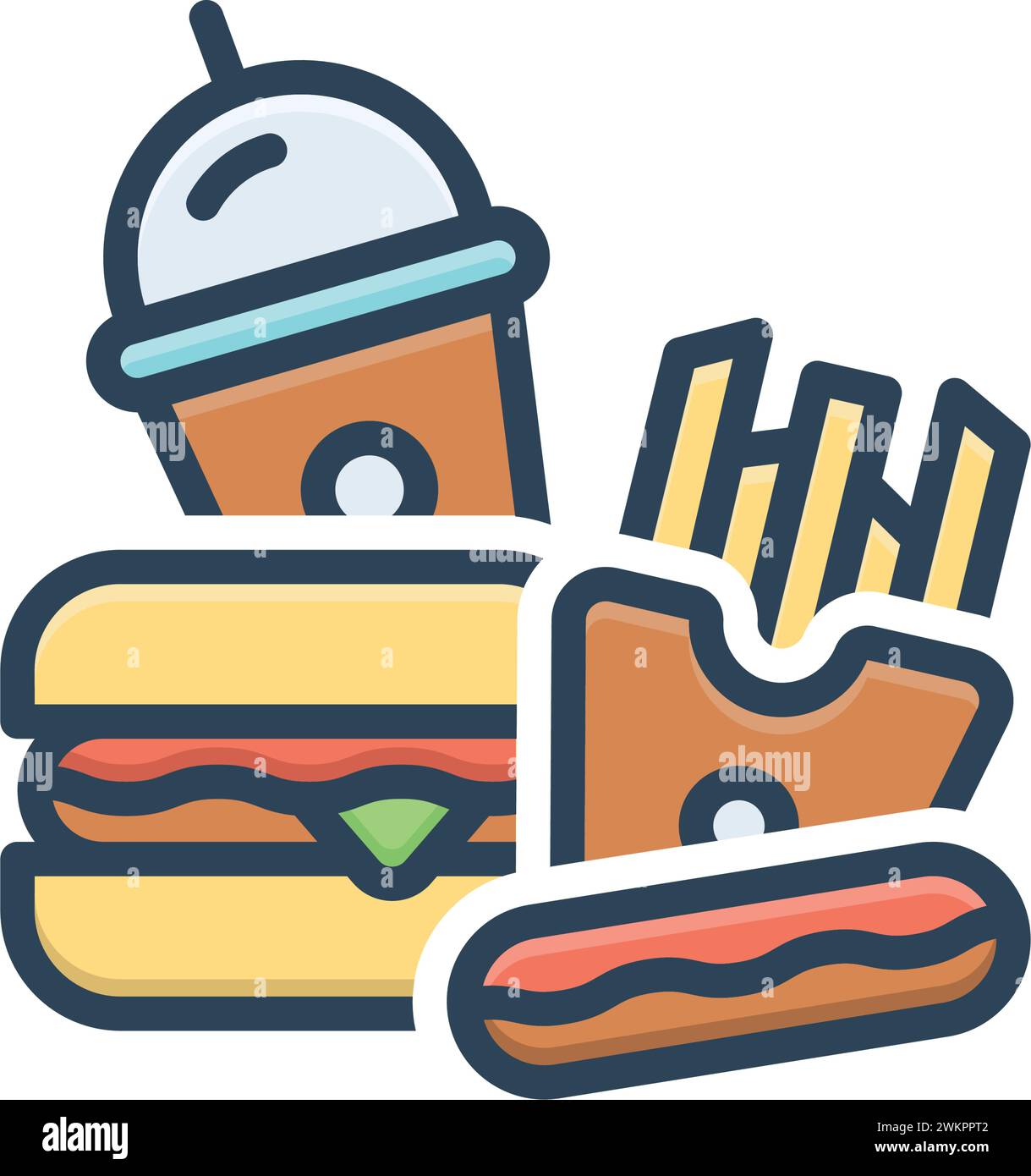 Unhealthy foodstuff Stock Vector Images - Alamy