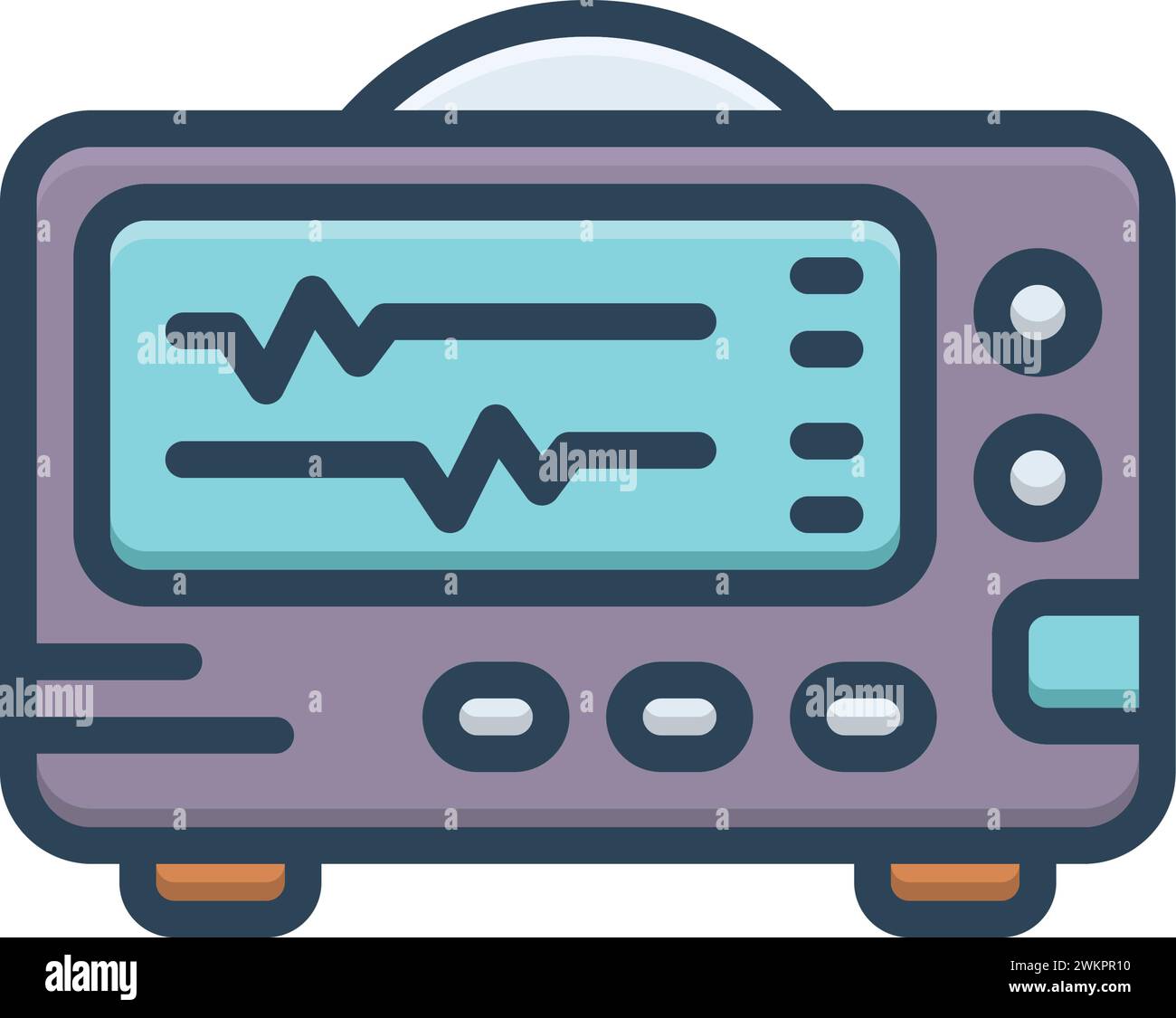 Icon for monitor,atrial fibrillation Stock Vector