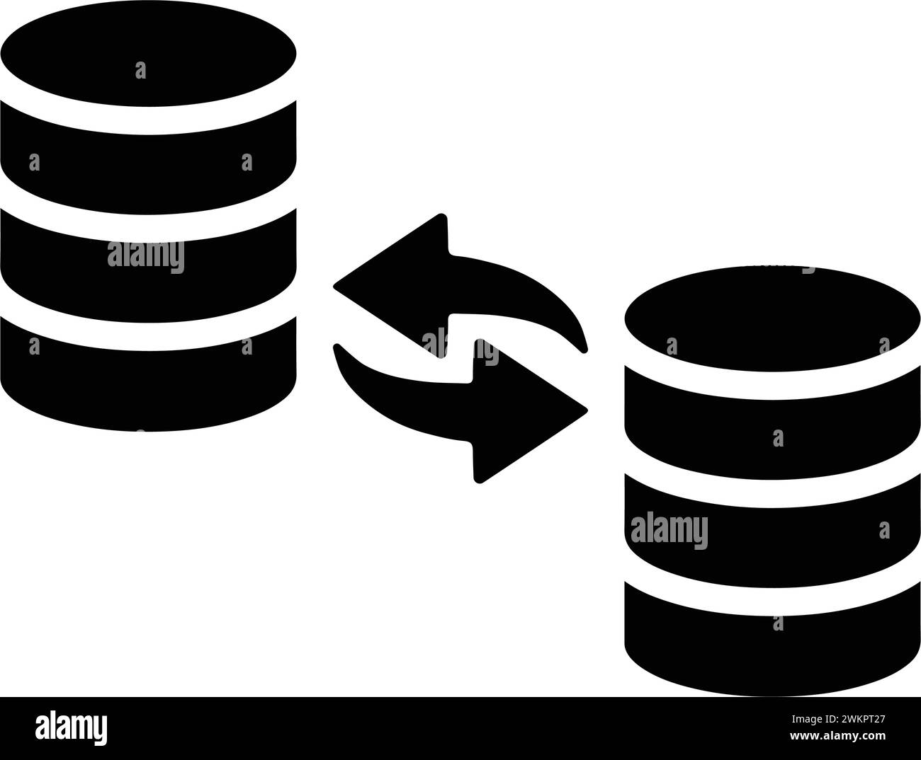 Data transaction icon. Simple vector illustration for web, print files, graphic or commercial purposes. Stock Vector